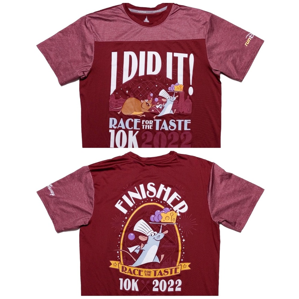 Run DISNEY 2022 Race for Taste 10K Finisher Shirt Did It Ratatouille Red Small S